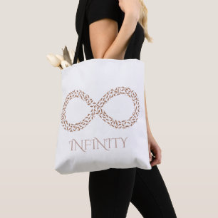 Minimalist Leaf Infinity Symbol Tote Bag