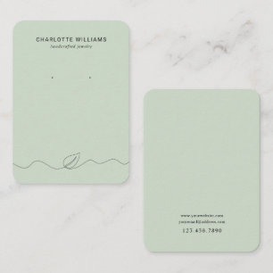 Minimalist Leaf Line Art Jewellery Card