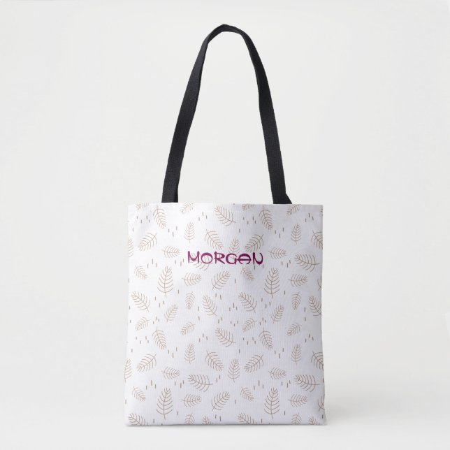 Minimalist Leaf Pattern Tote Bag – Elegant & Eco (Front)