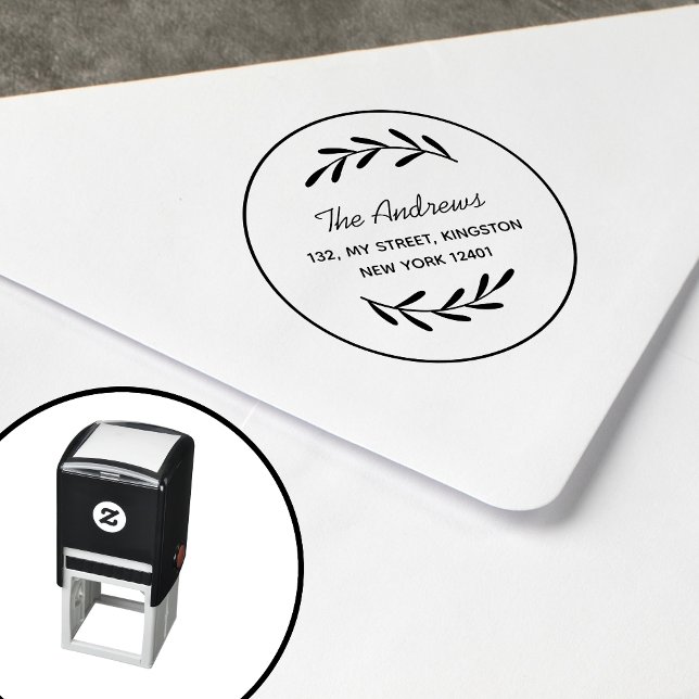 Minimalist Leaf Wreath Self-inking Stamp (Creator Uploaded)