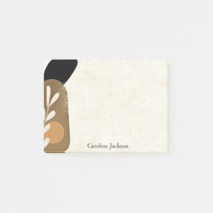 Minimalist leaves and stone personalised post-it notes