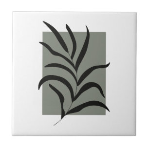 Minimalist Leaves Ceramic Tile