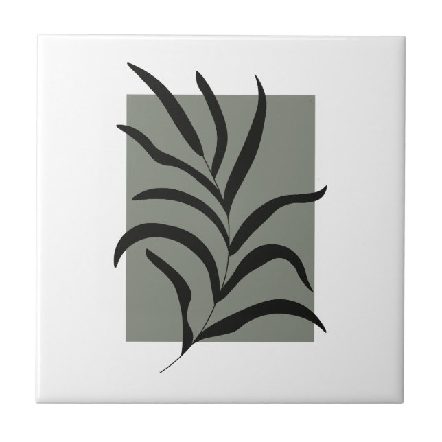Minimalist Leaves  Ceramic Tile (Front)
