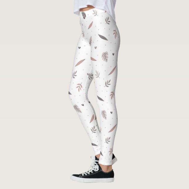 Minimalist Leaves Pattern Leggings (Left)
