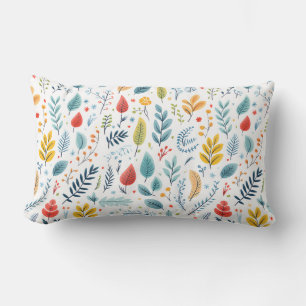 Minimalist Leaves Pattern Lumbar Cushion