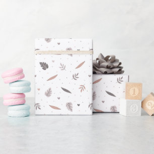 Minimalist Leaves Pattern Wrapping Paper Roll