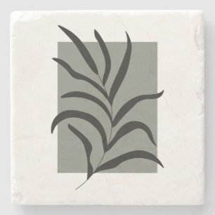 Minimalist Leaves Stone Coaster