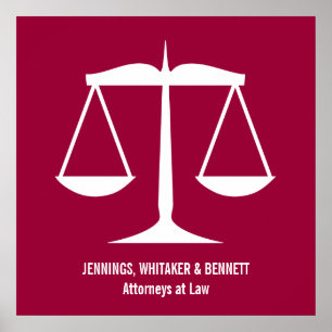 Minimalist Legal Balance Scales Art Poster