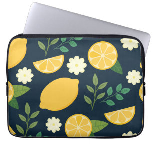 Minimalist lemon and leaves laptop sleeve