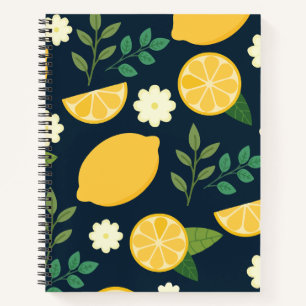 Minimalist lemon and leaves notebook