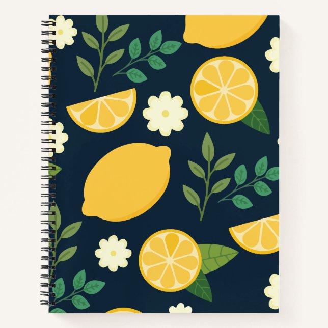 Minimalist lemon and leaves notebook (Front)