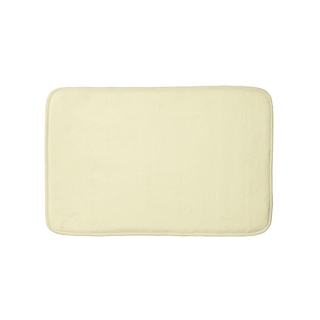 Minimalist Lemon Chiffon solid plain elegant chic Bath Mat (Front)