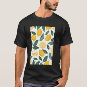 Minimalist Lemon Fruit Pattern Art T-Shirt
