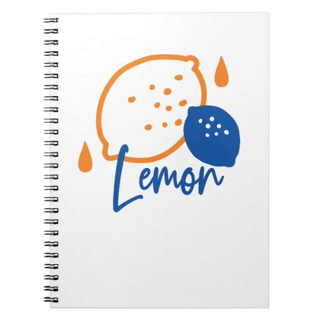Minimalist Lemon Line Art – Modern Citrus Fruit Notebook (Front)