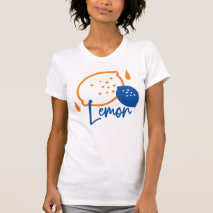Minimalist Lemon Line Art – Modern Citrus Fruit T-Shirt