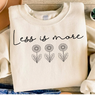 Minimalist Less is More Floral Line Art T-Shirt Tri-Blend Shirt