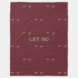 Minimalist "Let Go" Affirmation Pattern Fleece Blanket