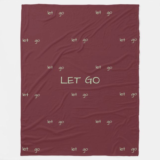 Minimalist "Let Go" Affirmation Pattern Fleece Blanket (Front)