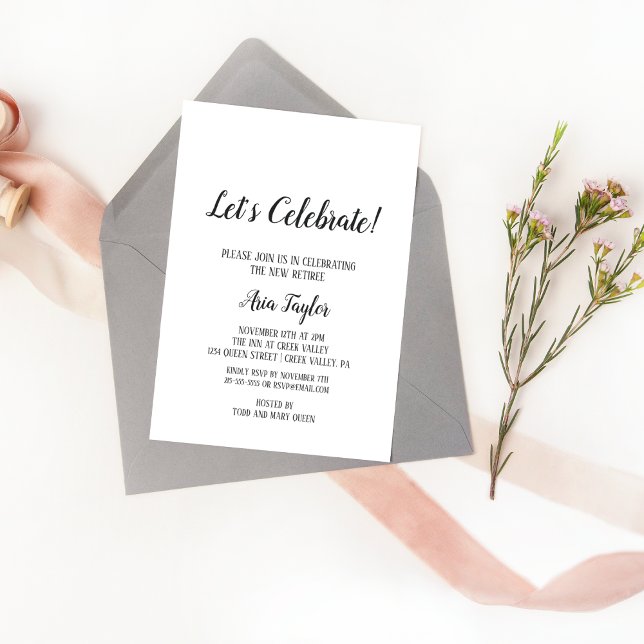 Minimalist Let's Celebrate Retirement Party Invitation (Creator Uploaded)