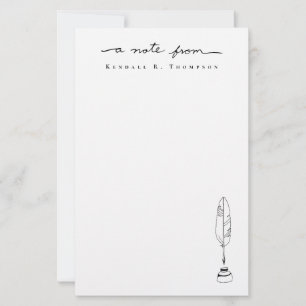 Minimalist Letter Set Quill Feather A note from Stationery
