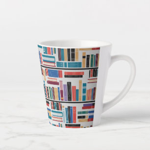 Minimalist Library Bookshelf Latte Mug - 12oz Mode