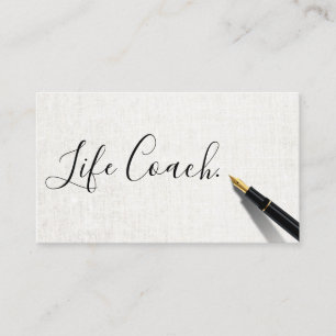 Minimalist Life Coach Counsellor Handwriting Scrip Business Card