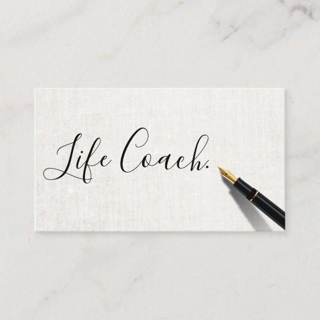 Minimalist Life Coach Counsellor Handwriting Scrip Business Card (Front)