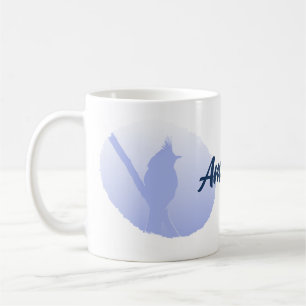 Minimalist Light Blue Bird Silhouette Coffee Mug