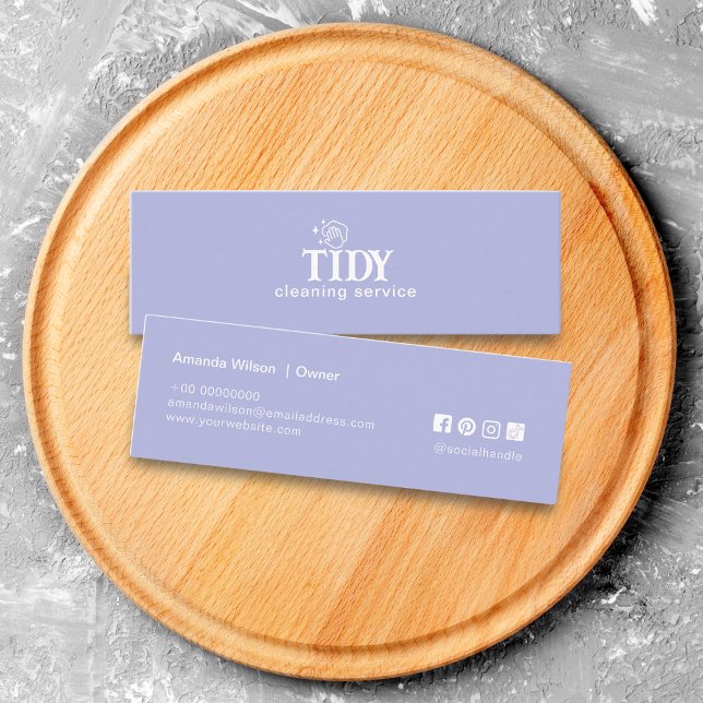 Minimalist light blue Cleaning Service  Mini Business Card (Creator Uploaded)