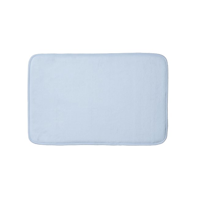 Minimalist light blue solid plain elegant modern bath mat (Front)
