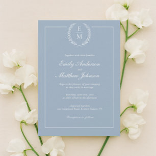 Minimalist Light Blue Wedding Invitation