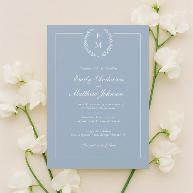 Minimalist Light Blue Wedding Invitation (Creator Uploaded)