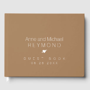 Minimalist light brown Weddings  Guest Book