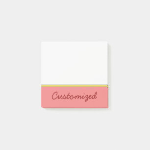Minimalist Light Coral Background w/ Maroon Name Post-it Notes