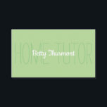 Minimalist Light Green Home Tutor Simple Business Card<br><div class="desc">Minimalist Light Green Home Tutor Simple Business Card. Promote your tutoring services with this minimalist white and green typography business card. The words HOME TUTOR on the front of card in thin light green font. Name in script on top. Customise to change colours and fonts. All text is editable. Add...</div>