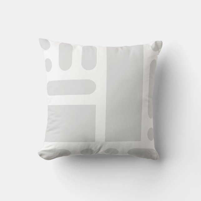 Minimalist Light Grey Abstract Geometric Throw  Cushion (Front)