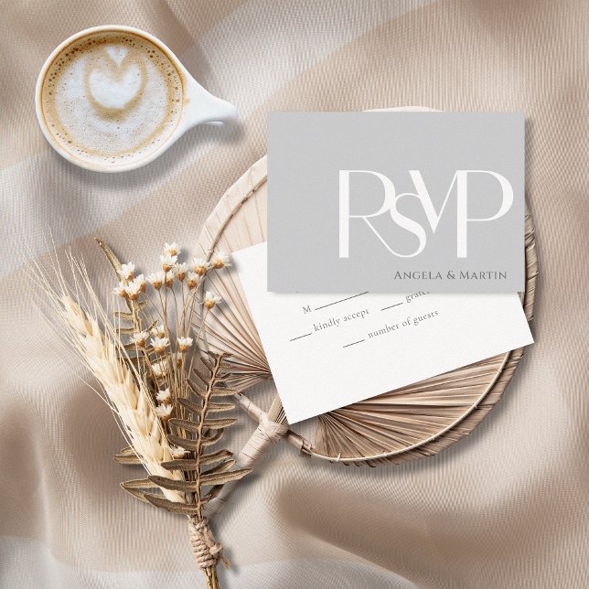 Minimalist Light Grey White RSVP Card (Creator Uploaded)