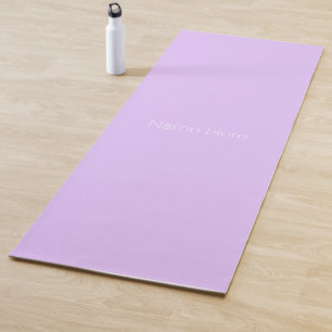 Minimalist light lilac custom name monogram modern yoga mat