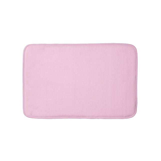Minimalist light pink solid plain elegant modern bath mat (Front)