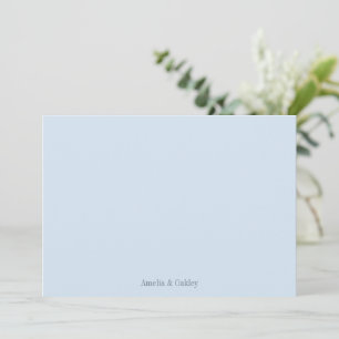 Minimalist Light Soft Blue Elegant Wedding Custom Thank You Card