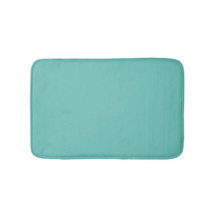 Minimalist light teal solid plain elegant modern bath mat