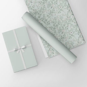 Minimalist Light White Sage Green Solid Colour Wrapping Paper