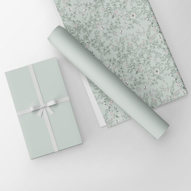 Minimalist Light White Sage Green Solid Colour Wrapping Paper (Creator Uploaded)