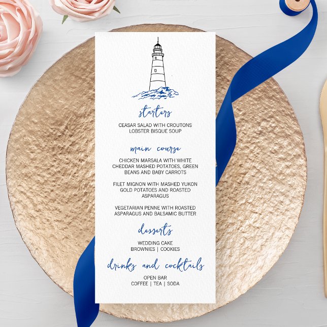 Minimalist Lighthouse Wedding Menu (Creator Uploaded)