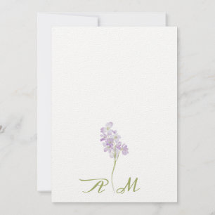 Minimalist Lilac Floral Wedding Invitation