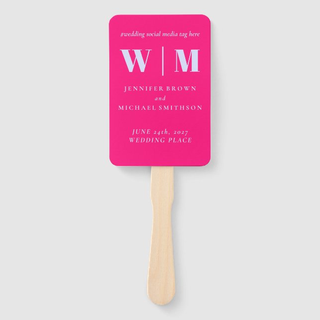 Minimalist Lilac Pink Simple Drink Wedding celeb Hand Fan (Front)