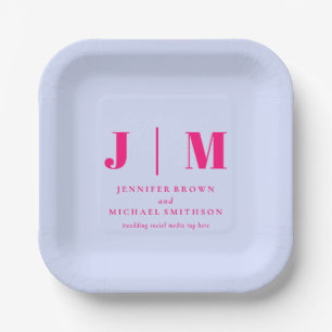 Minimalist Lilac Pink Simple Eating Wedding Paper Plate