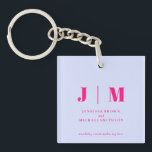 Minimalist Lilac Pink Simple Monogram Key Ring<br><div class="desc">Minimalist Lilac Pink Simple Monogram</div>