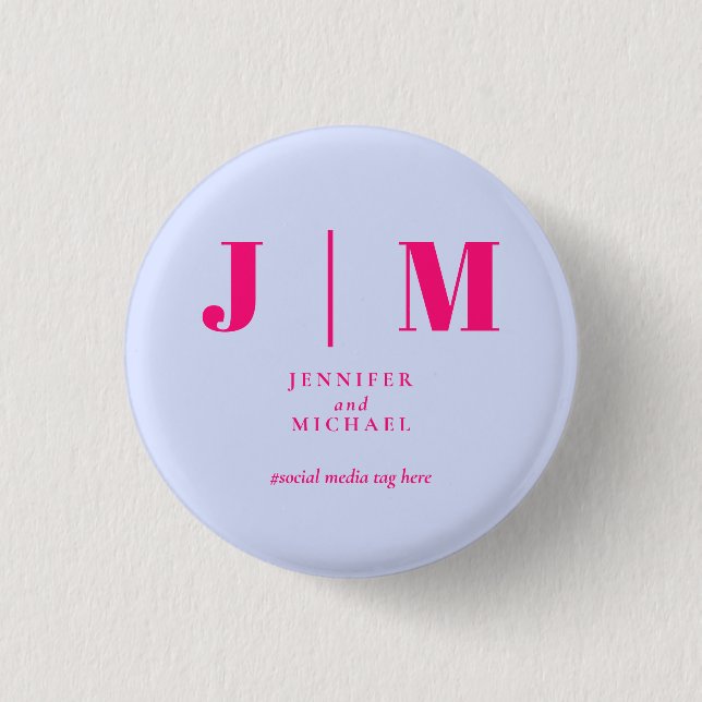 Minimalist Lilac Pink Simple Trend Wedding 3 Cm Round Badge (Front)