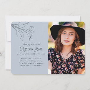 Minimalist Lily Memorial Photo Card